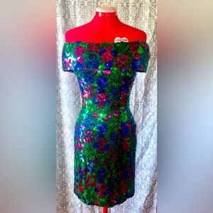⚜️ Mardi Gras Vintage 80s Sequined Dress